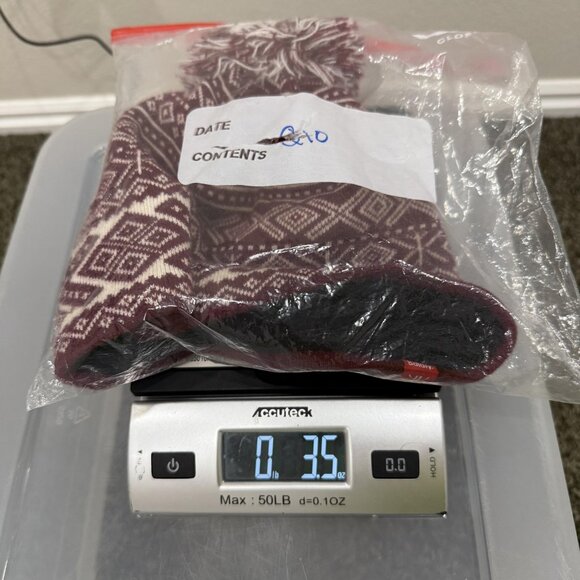 Krimson Klover Hat Beanie Pom Pom Womens One Size Burgundy White Fair Isle Wool - Picture 8 of 8